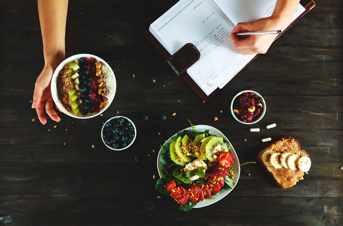 Nutritionist consulting with client about healthy eating
